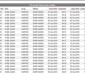 Propass My SQL PDKS Rapor Örnekleri